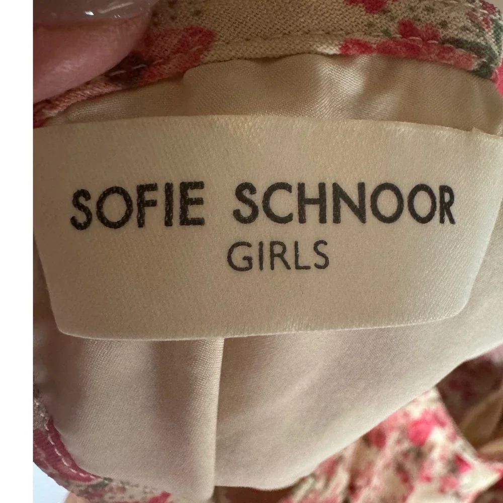 Sofie Schnoor Girls Dress 10Y Pink Floral Smocked Long‎ Sleeve Cottagecore - Picture 7 of 7